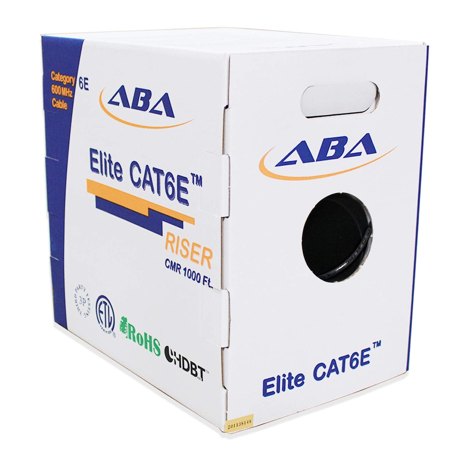 Cat6 CMR Riser Ethernet Cable 1000ft, 24AWG, Solid Bare Copper Wire, 600MHz, Red R5456