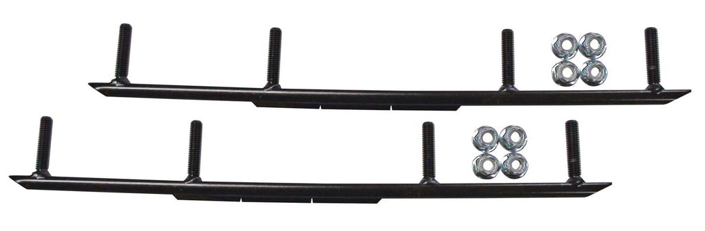 Black XT Snowmobile Skis with 8" Round Bars Complete Kit Q3821