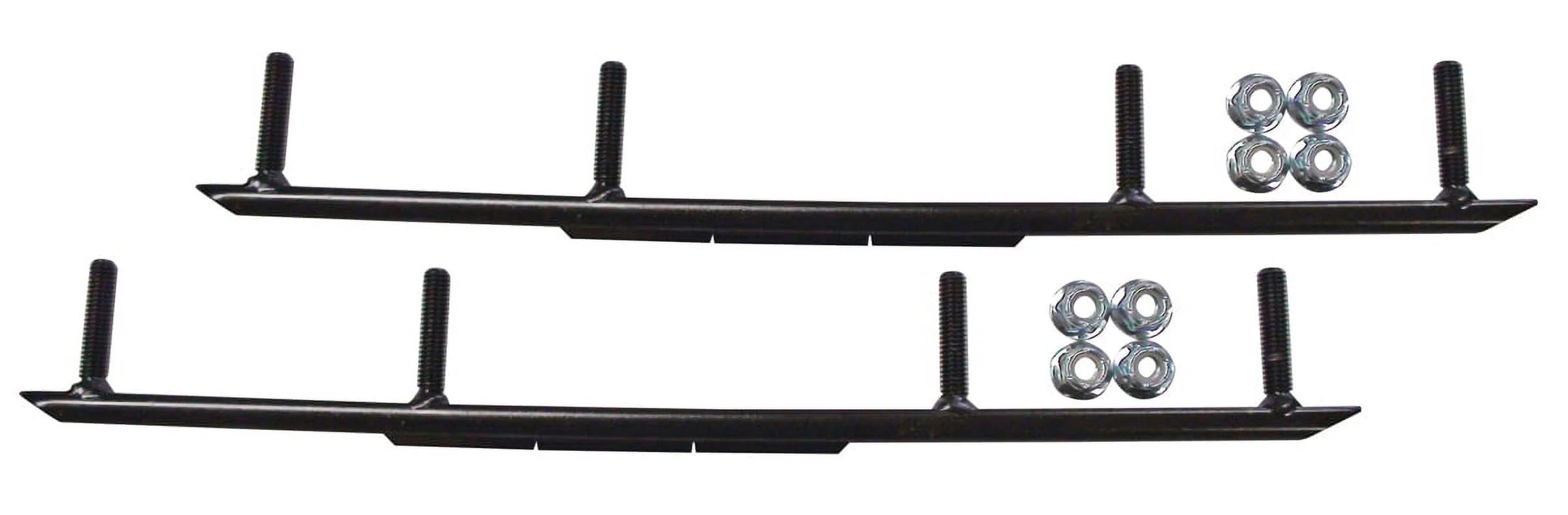 Black XT Snowmobile Skis with 8" Round Bars Complete Kit Q3821