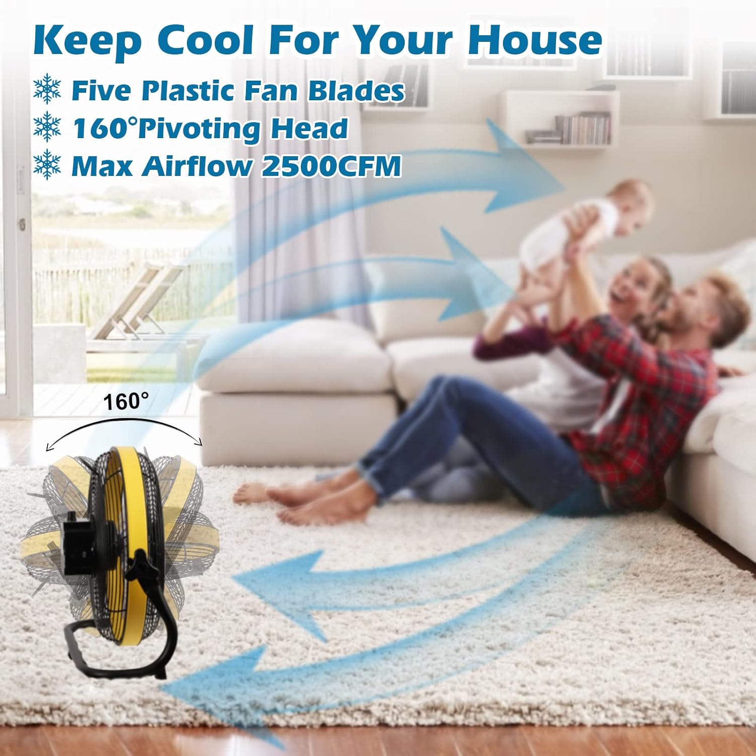Rechargeable Cordless 16 Floor Fan M198564