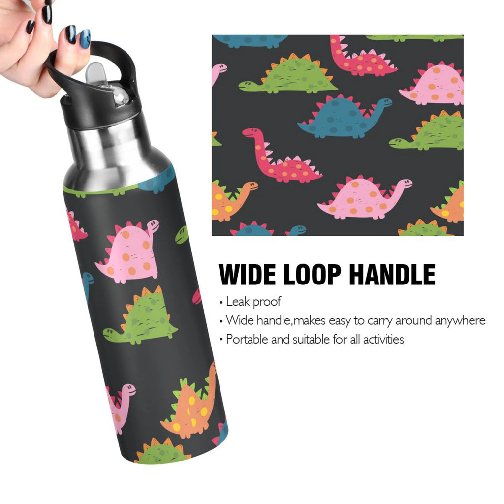 Rainbow Dinosaur Stainless Steel Insulated Water Bottle S907
