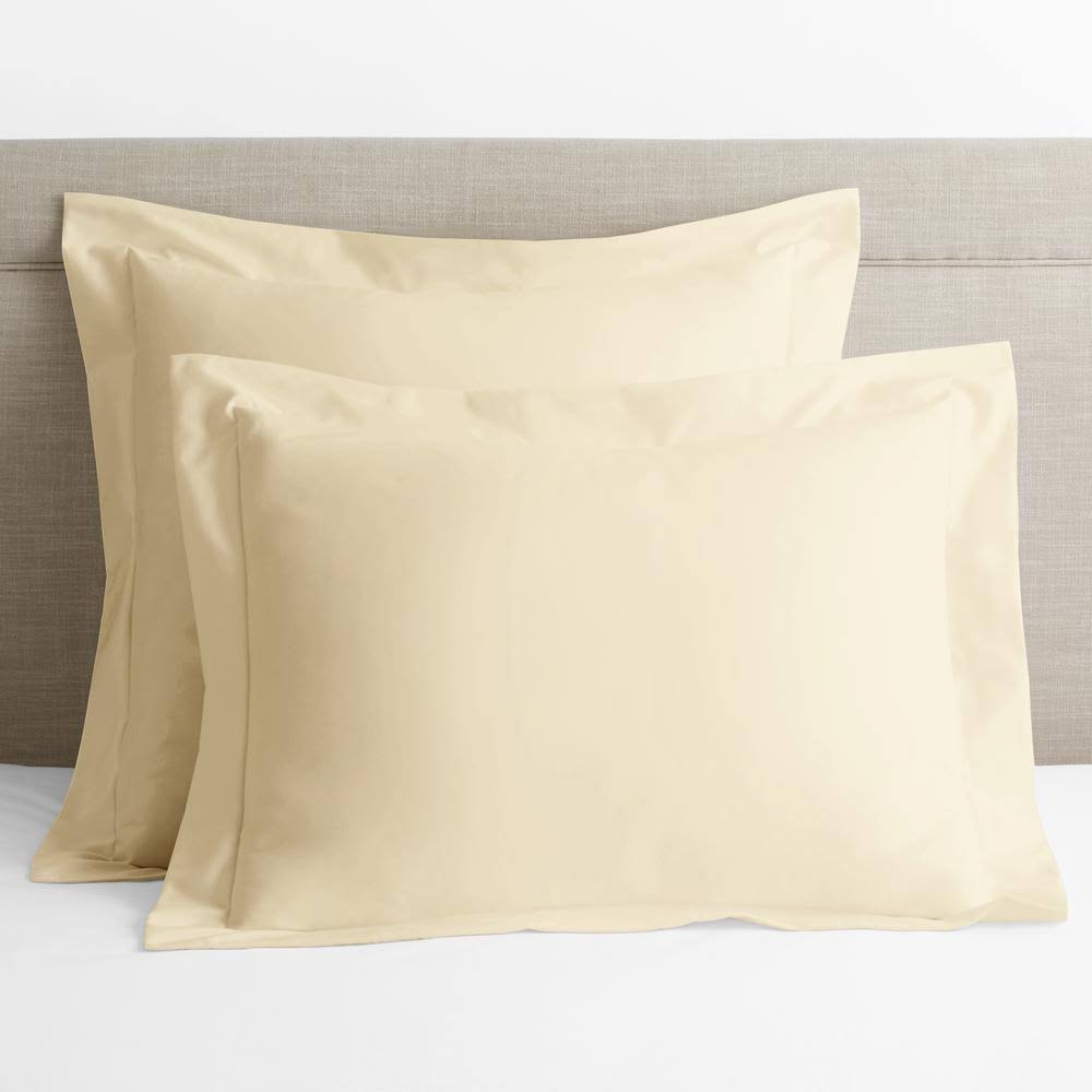 Pale Yellow Solid Egyptian Cotton Sateen Euro Sham A842718