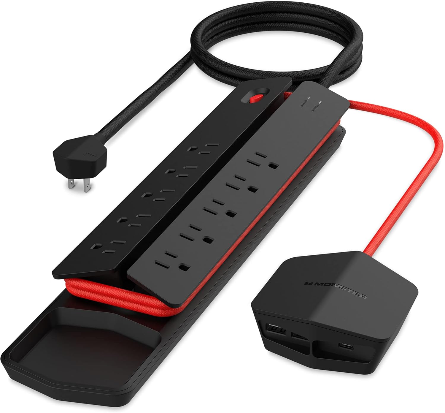 6 AC Outlets 2 USB-A Ports 1 USB-C Port Black Surge Protector C1909