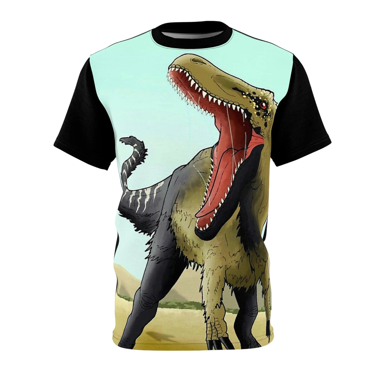 Angry Dinosaur Screamer Abstract Printed Unisex AOP Cut & Sew Tee O2334