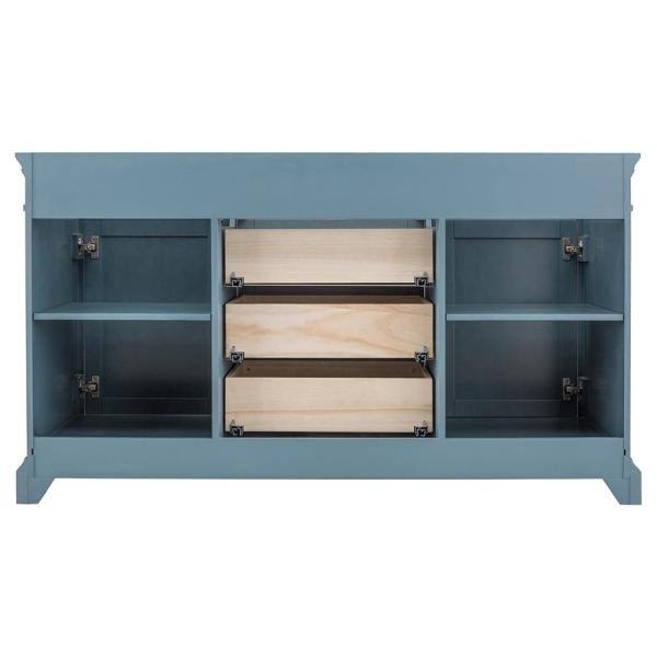 Distressed Blue Fog Bath Vanity Cabinet X46211