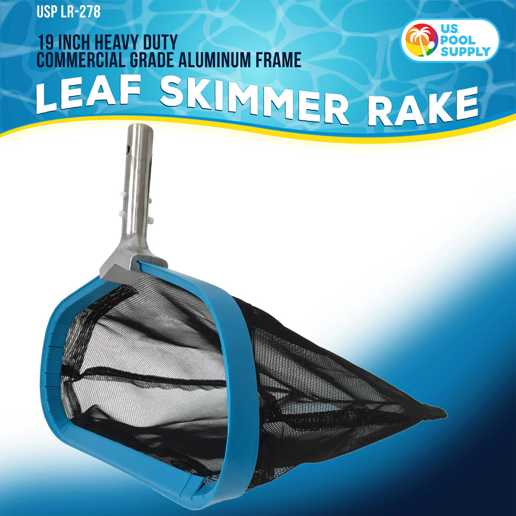 19" Swimming Pool Leaf Skimmer Rake with Aluminum Frame Handle A935