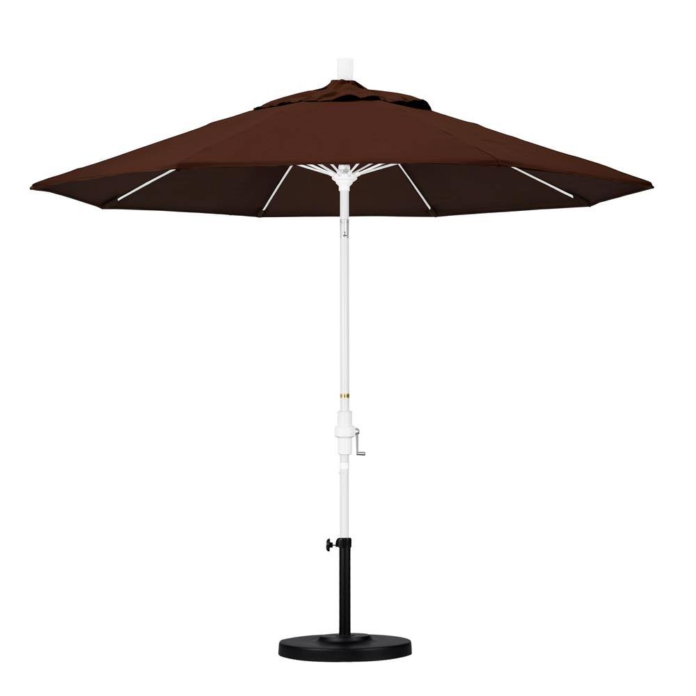 9 Feet Fiberglass Market Umbrella Collar Tilt M White/Bay Brown O801