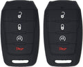 2pcs Silicone Rubber Smart Key Fob Cover Case Black+Red G38211