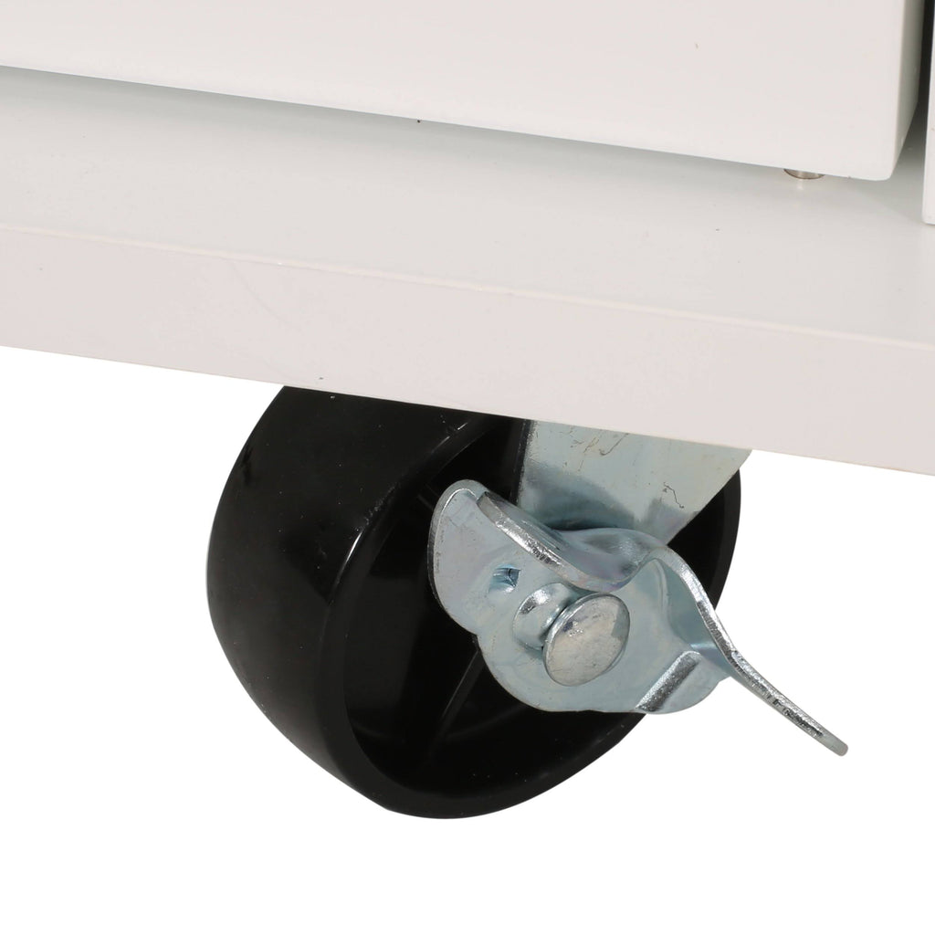 Gray/Natural Kitchen Cart with Wheels D338