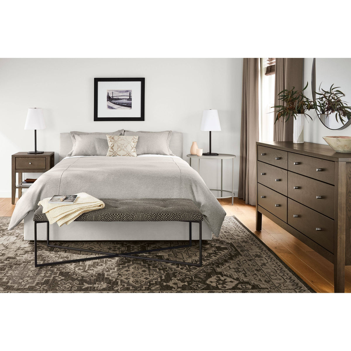 Silver Grey Round End Table I397695