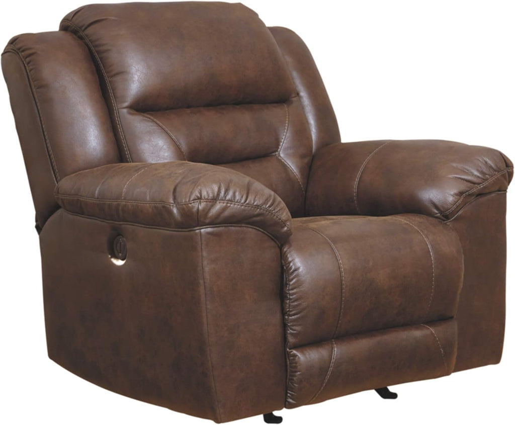 Faux Leather Power Rocker Recliner, Dark Brown P475