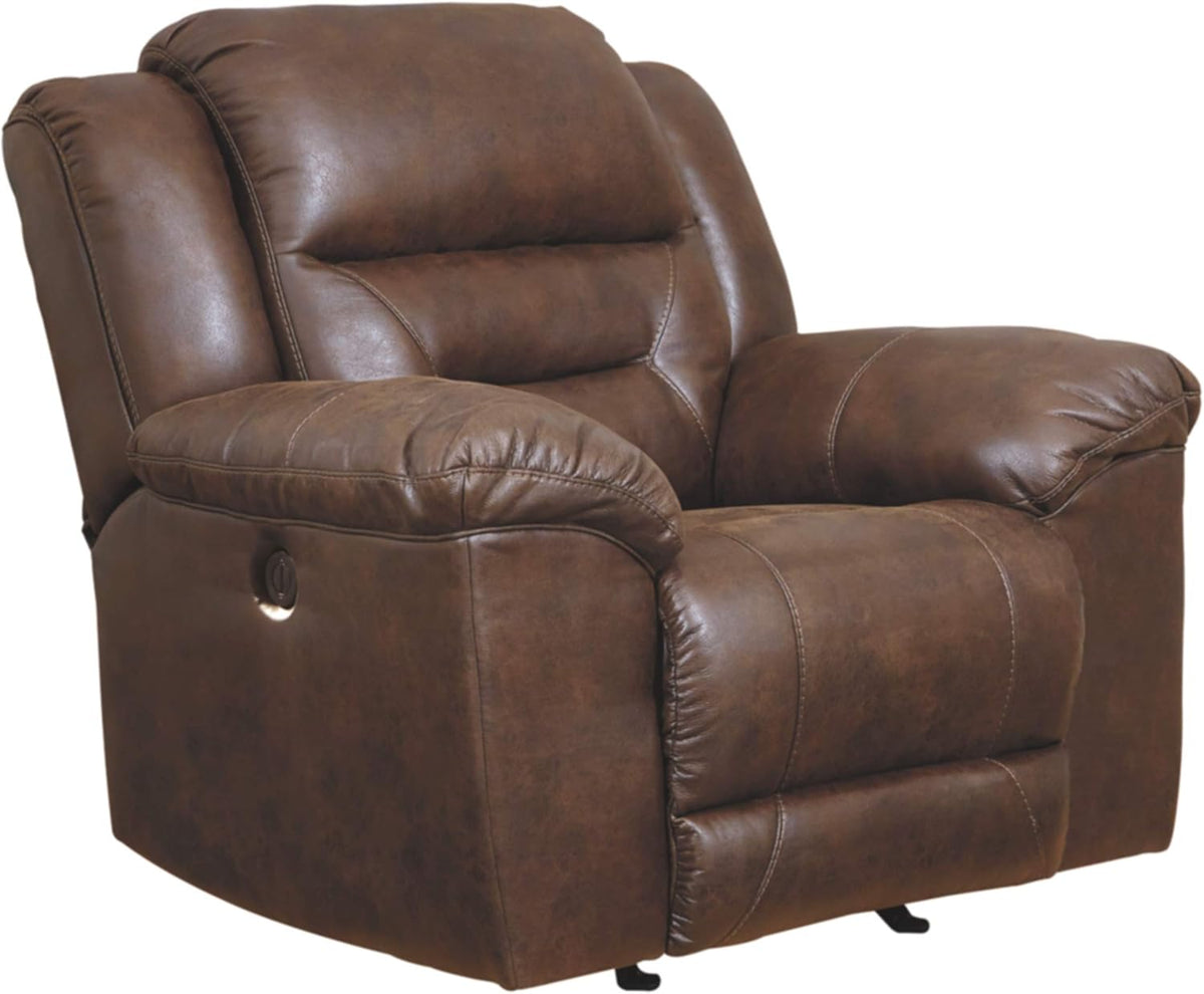 Faux Leather Power Rocker Recliner, Dark Brown P475
