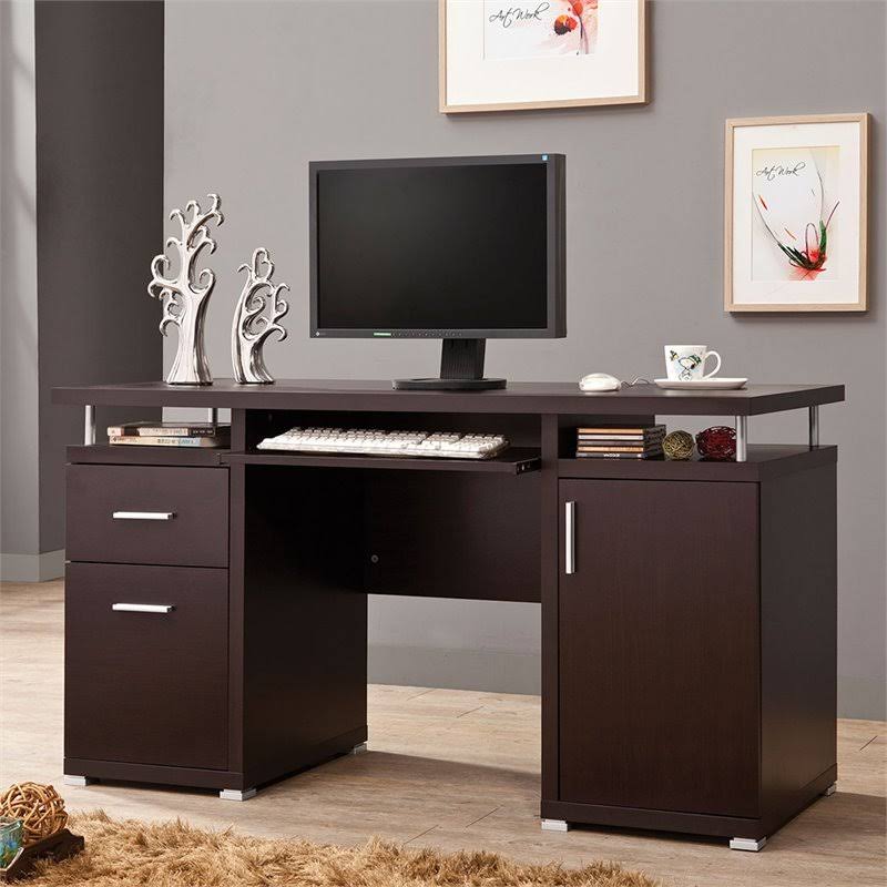 2 Drawer Computer Desk in Cappuccino U744