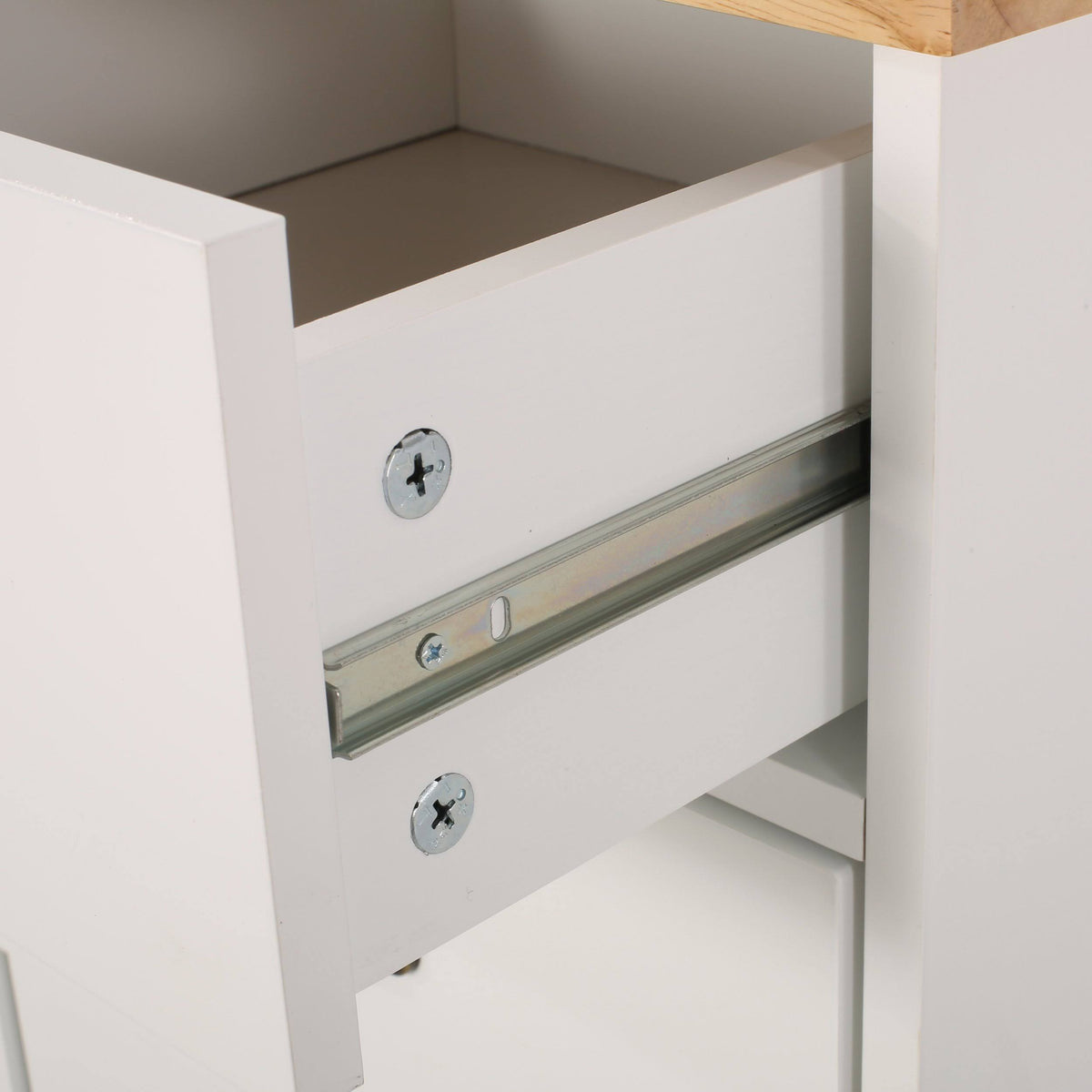 Gray/Natural Kitchen Cart with Wheels D338