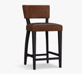 Leather Counter Height Bar Stool with Black Leg K334