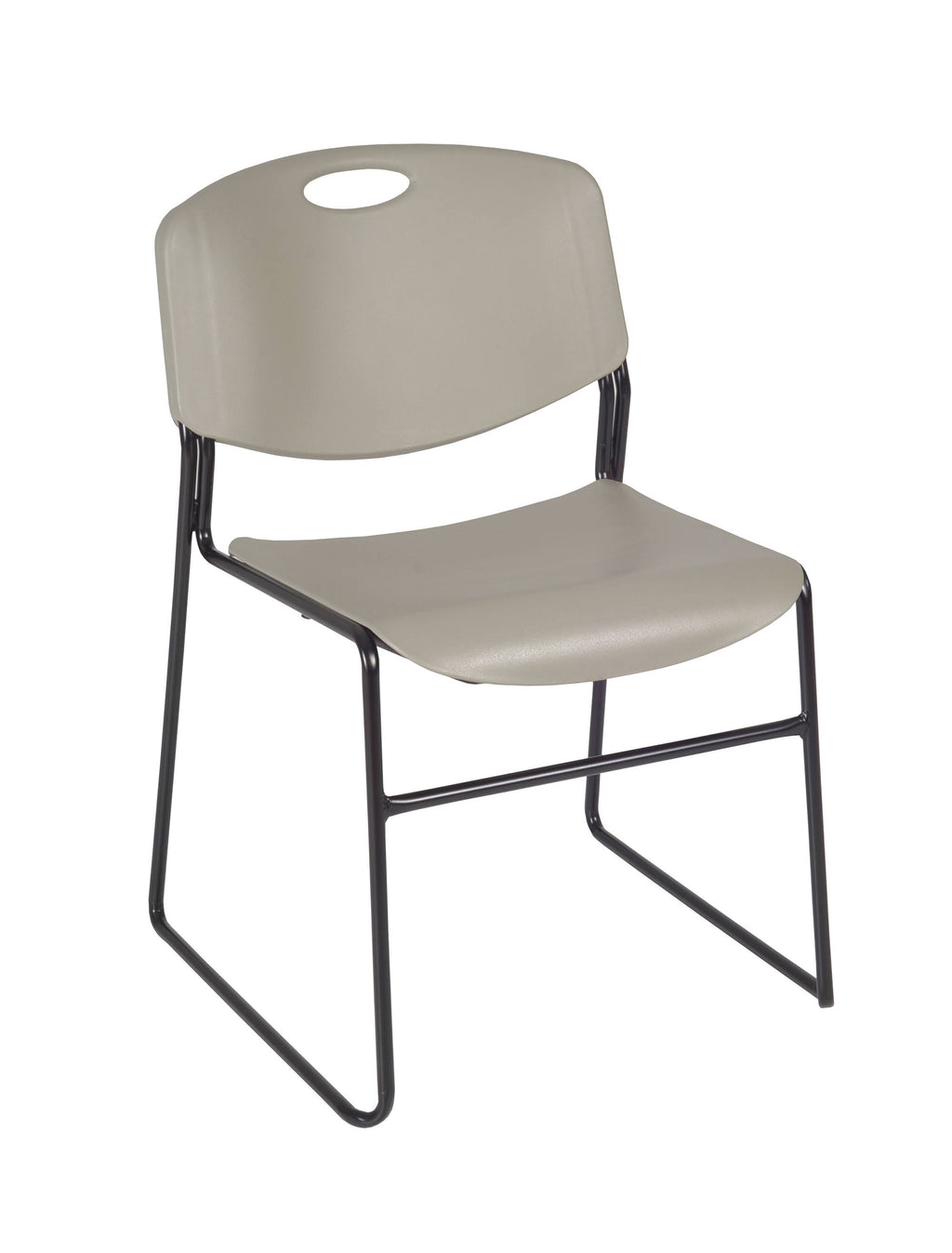Grey Square Breakroom Table with 4 Stack Chairs U792271
