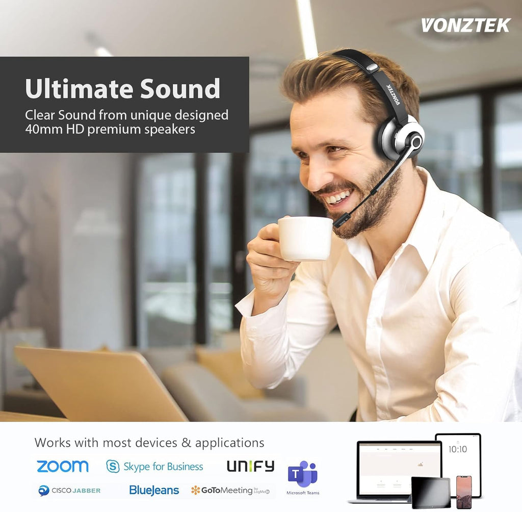 Wireless Bluetooth Headset with Noise Cancelling Microphone U78796