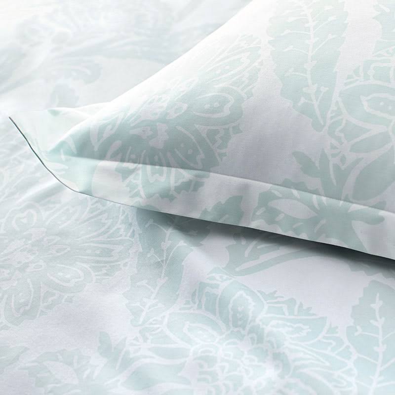Sky Blue Floral Full Sateen Duvet Cover Z7749