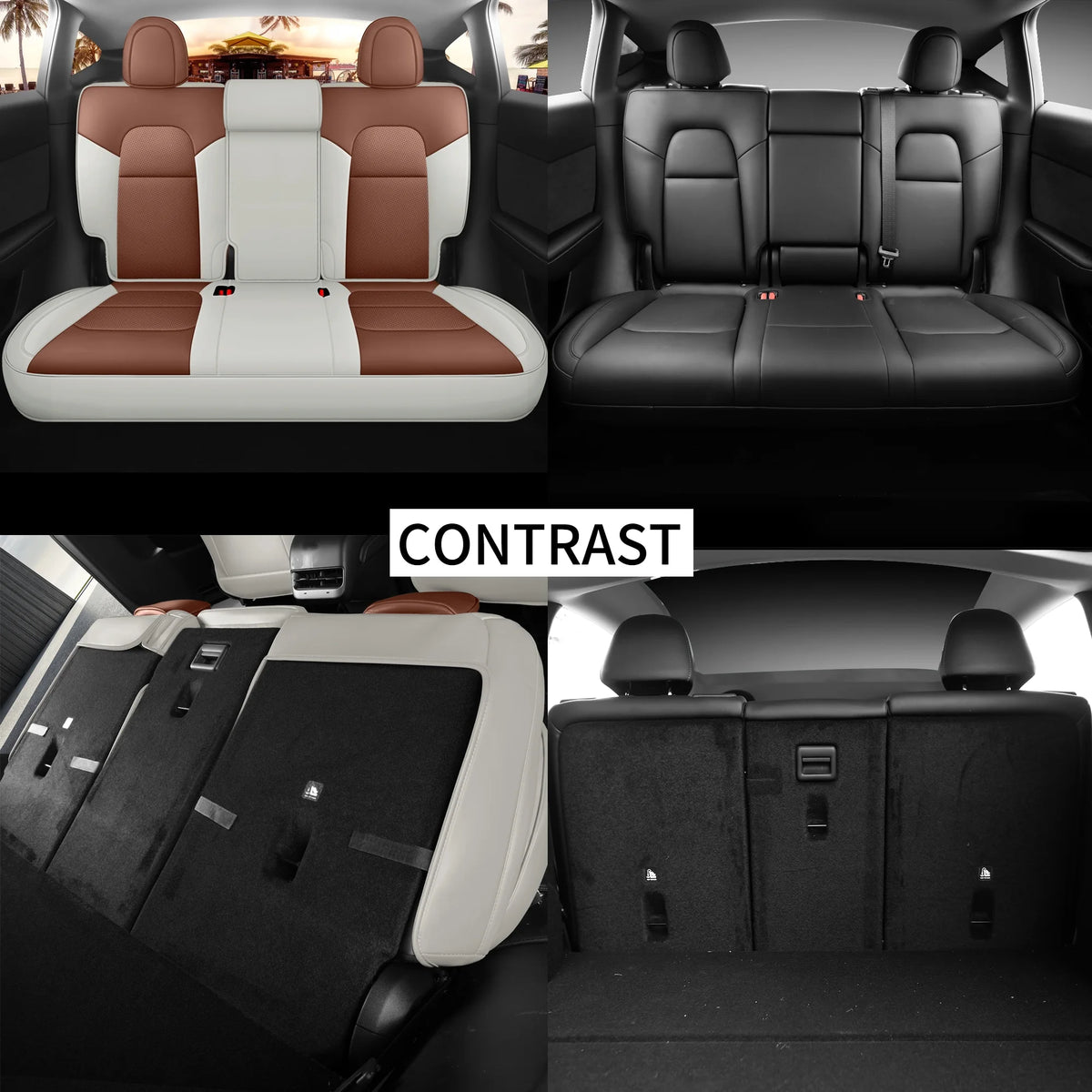 Brown and Beige Car Seat Cover B88334