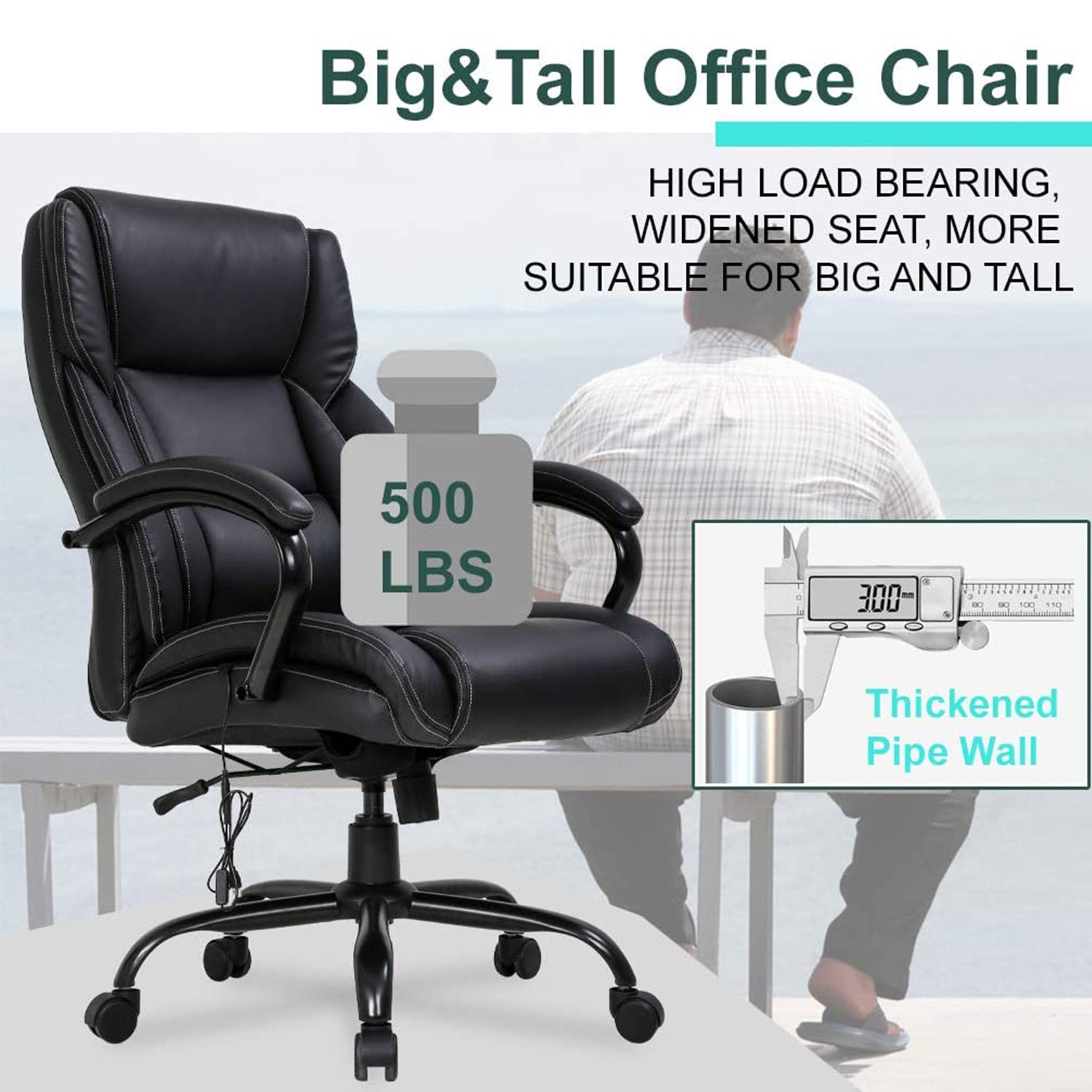 Black High Back PU Leather Executive Office Chair X264111