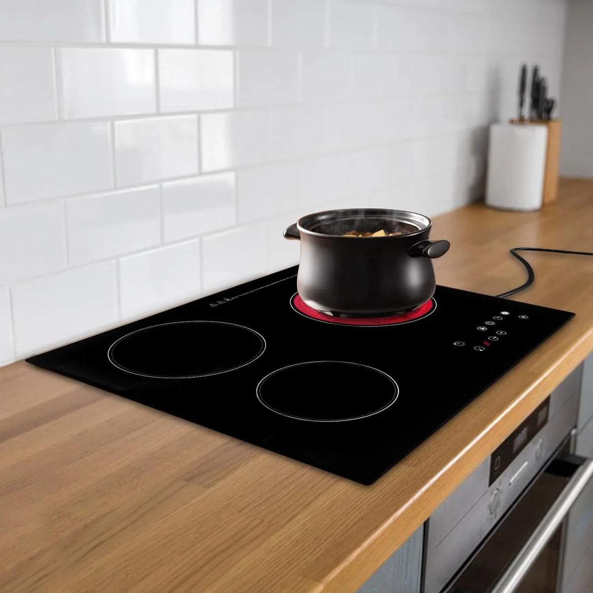 2600W 110V Portable Induction Cooktop 3 Burners Touch Control Countertop W80698