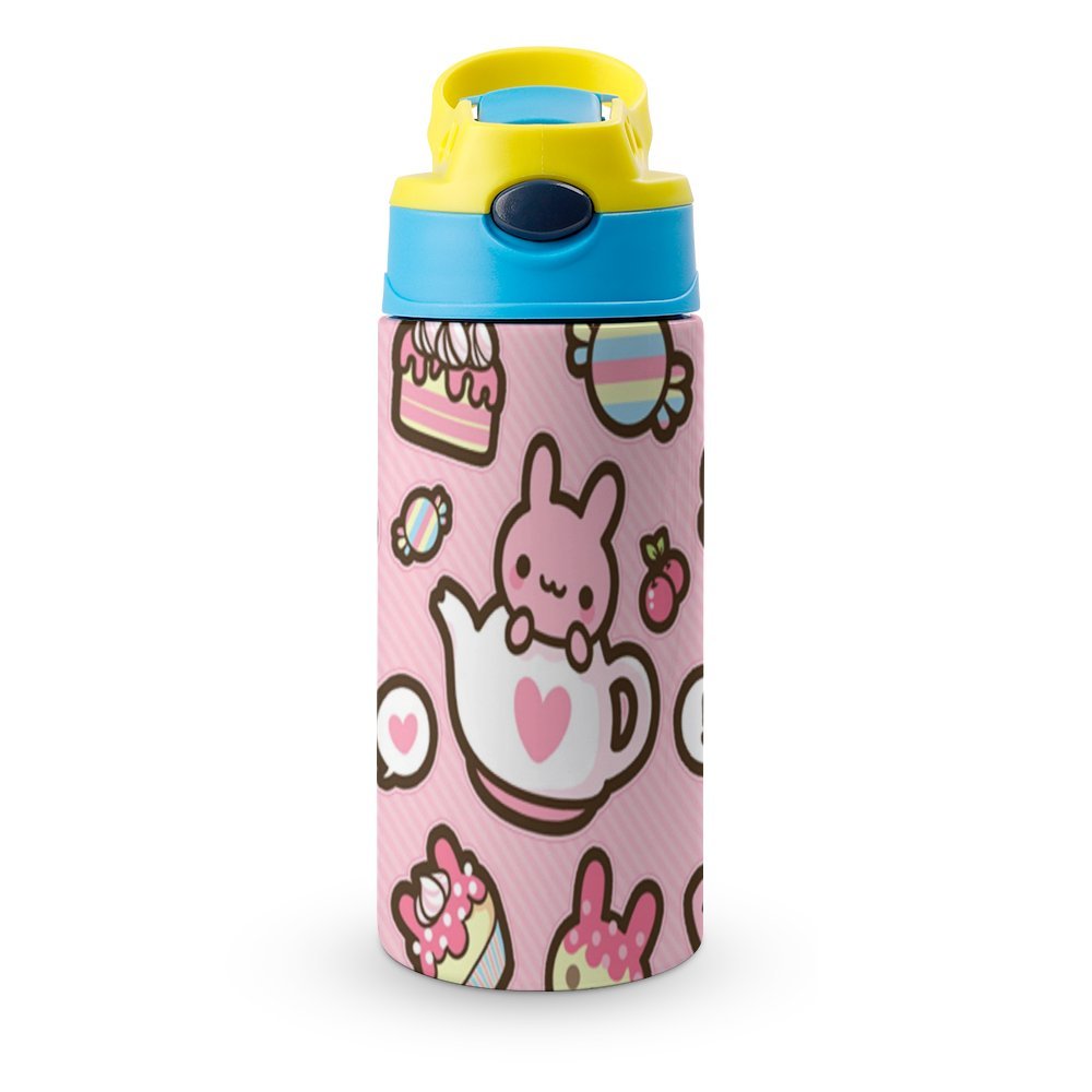 Cartoon Rabbits Children's Vacuum Insulated Stainless Steel Water Bottle With Straw V737