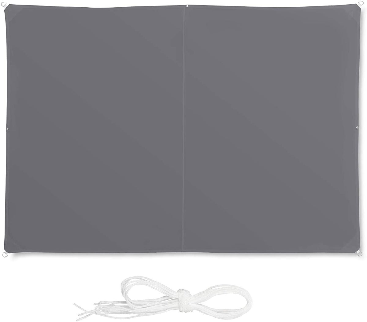Grey Rectangular Shade Sail with Tethers Q619162