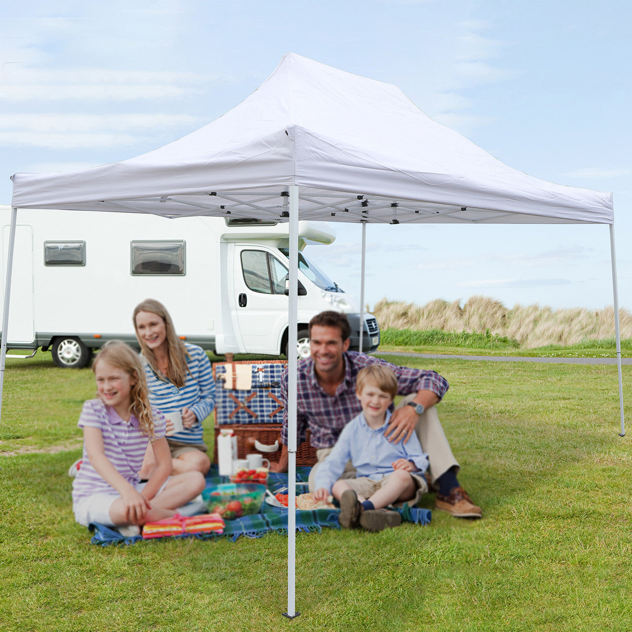 10x15 ft Pop up Canopy Carport, White O8841