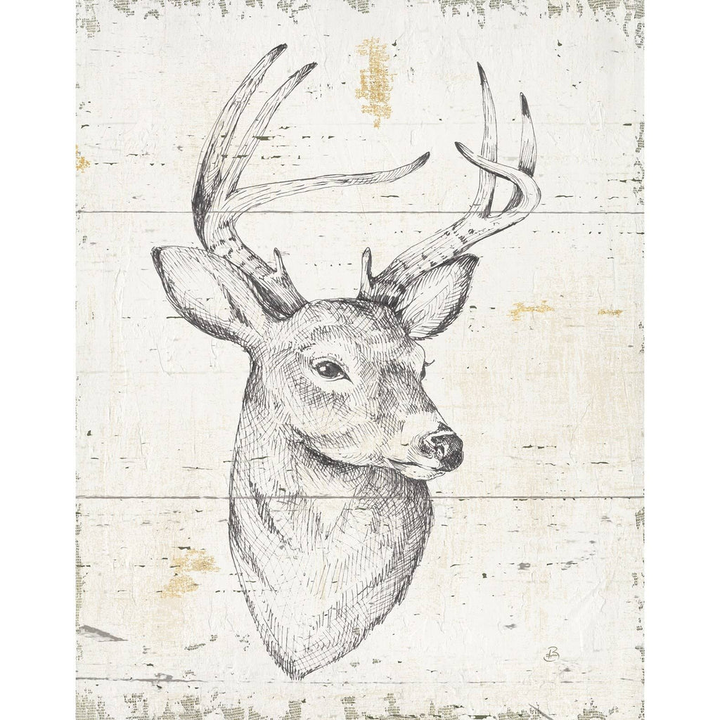 Framed Canvas Wildlife Animal, 16 inch x 32 inch, Gray R3436