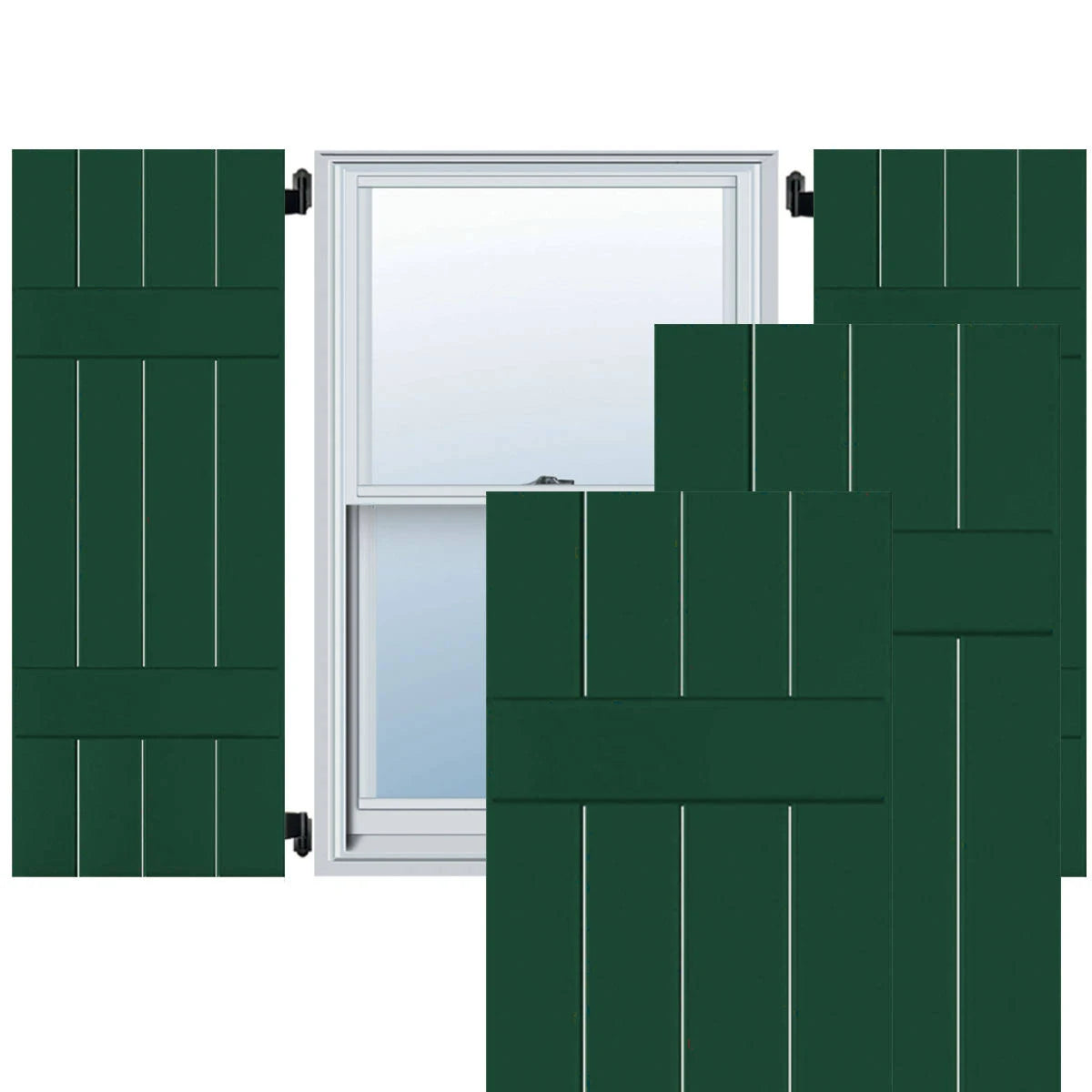 15 in. x 52 in. Real Wood Pine Board u0026 Batten Shutters Pair T247247