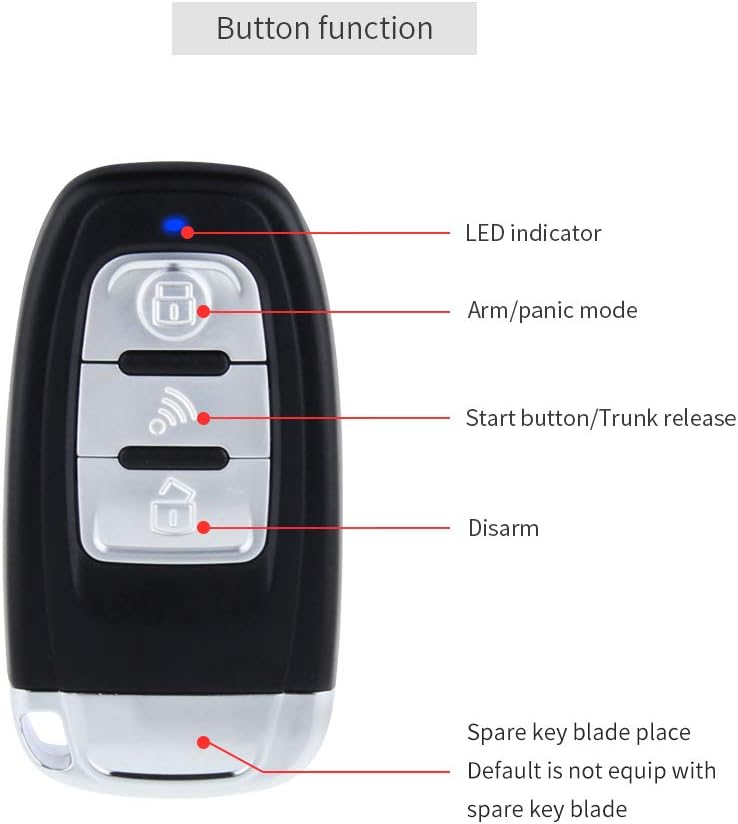 Rolling Code Car Alarm System with Passive Keyless Entry Push Start Stop Button K577673