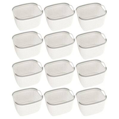 Rattan Plastic Weave Basket Storage Bins Organizer K98172