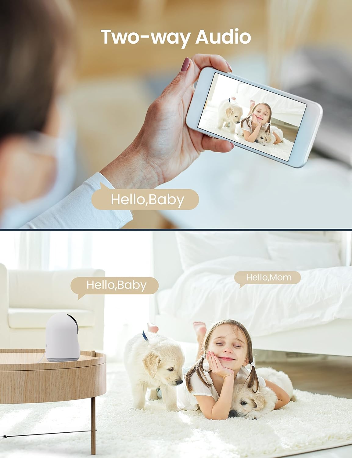 2 Pack Wi-Fi Pet Camera with Motion Detection and 2-Way Audio K887