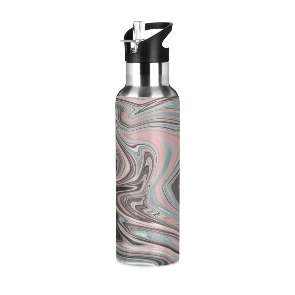 Pink Stainless Steel Insulated Water Bottle with Straw Lid Q77154