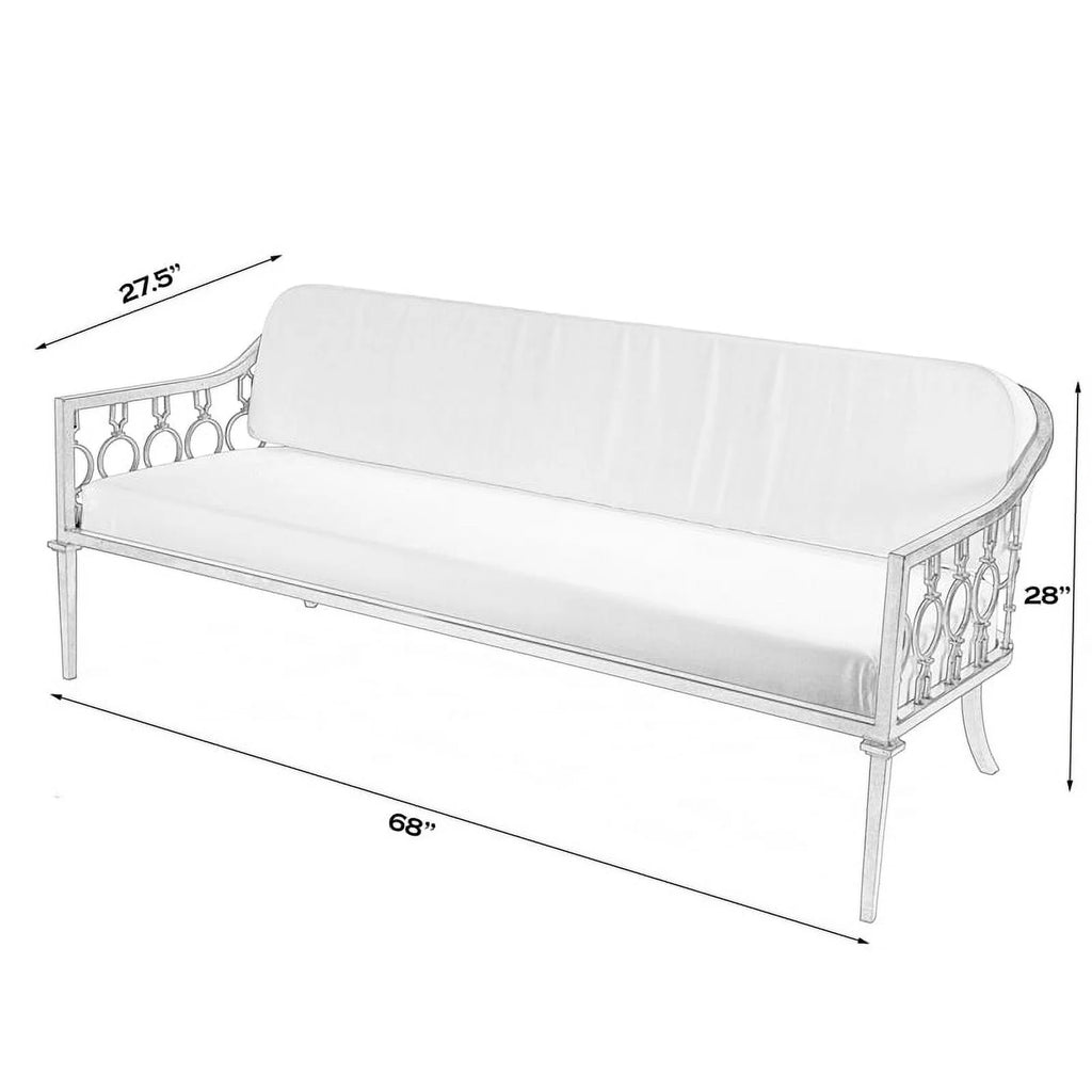 Black Iron Upholstered Outdoor Sofa K1166