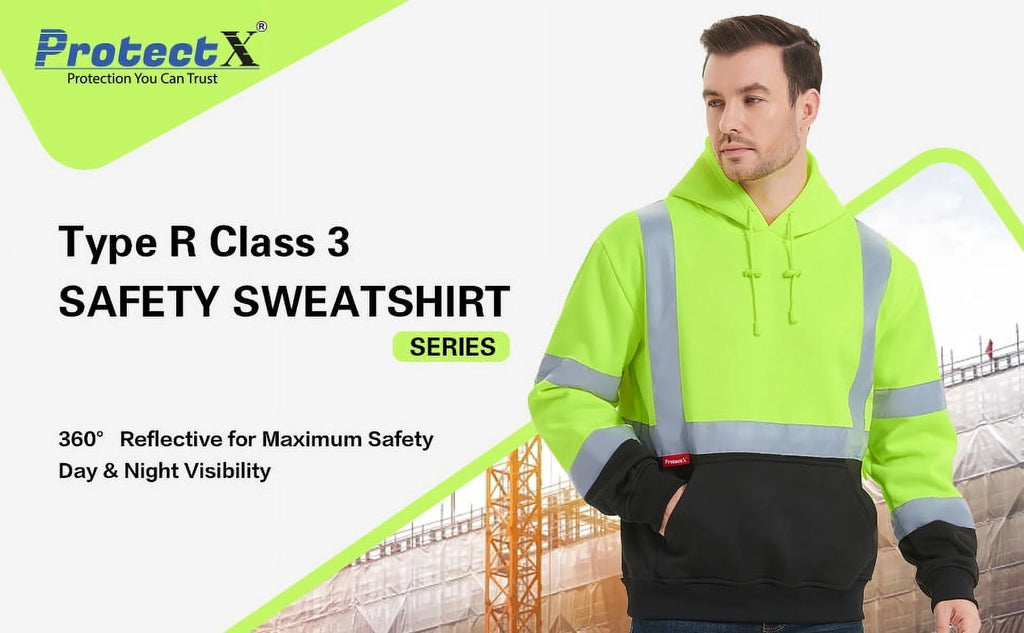 Green X Large Hi Vis Safety Hoodie K4358