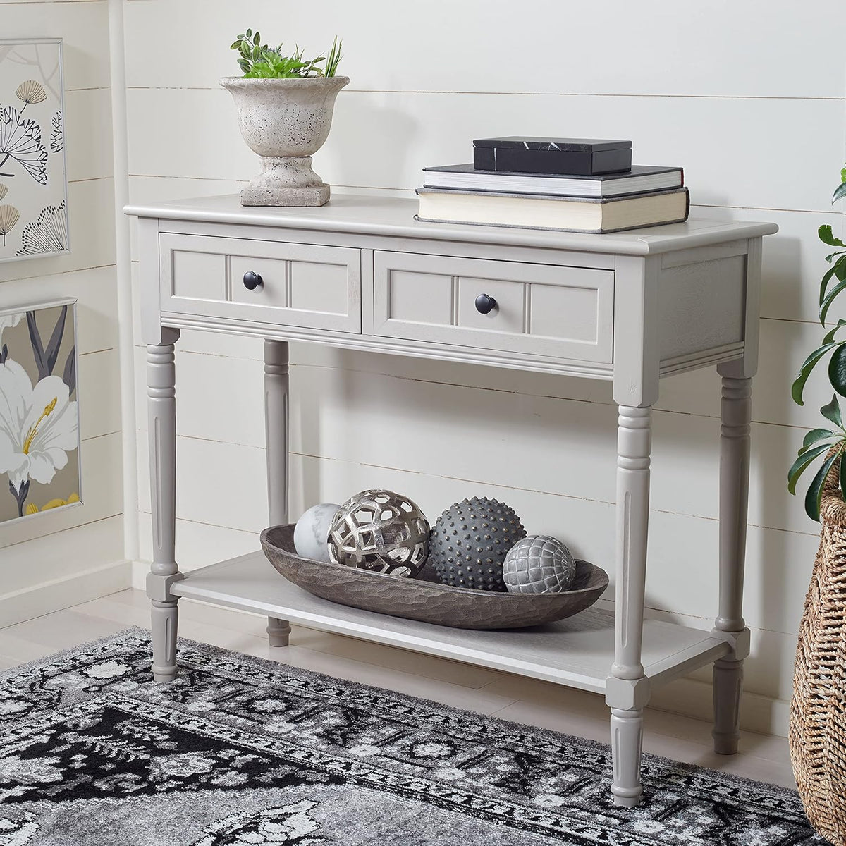 Dark Cherry 2-Drawer Console Table X338