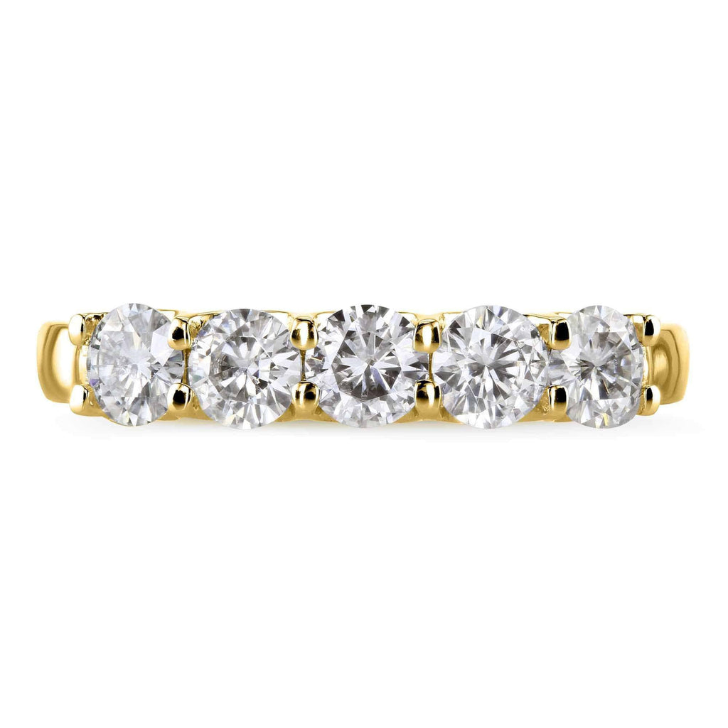 14K Yellow Gold Moissanite Bridal Wedding Band C125732