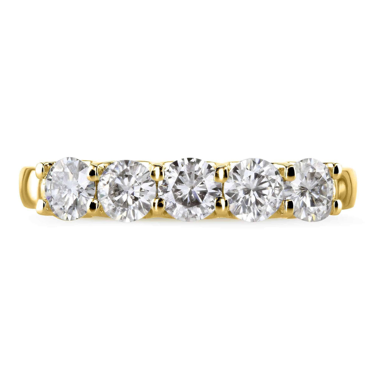 14K Yellow Gold Moissanite Bridal Wedding Band C125732