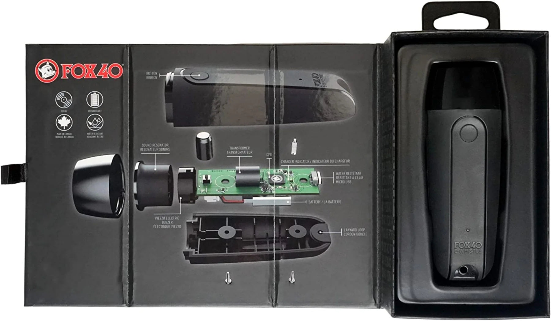 Black Rechargeable Electronic Whistle L5719