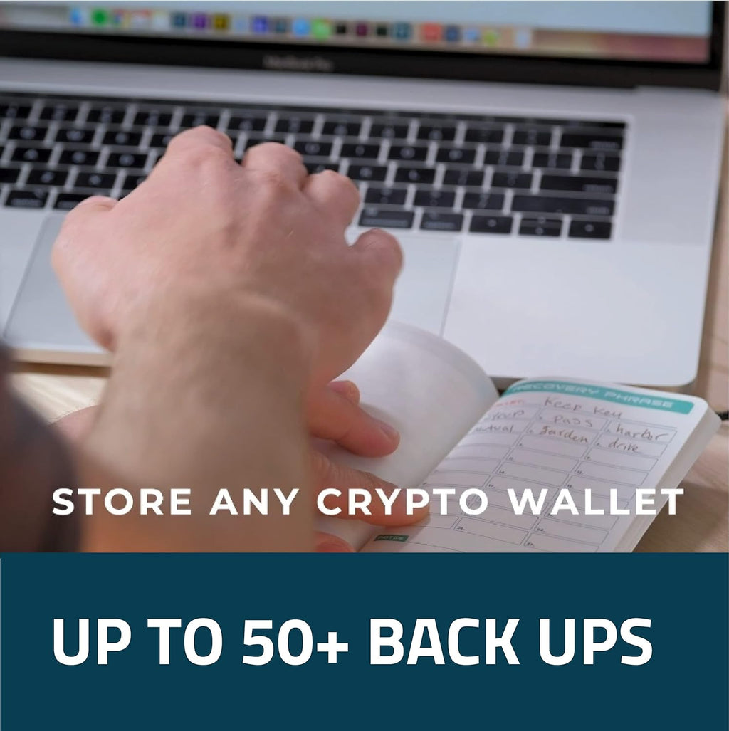 Crypto Password Notebook, Water-Resistant Paper, Pocket Size 5.5” x 3.5”, Pack of 2 R425