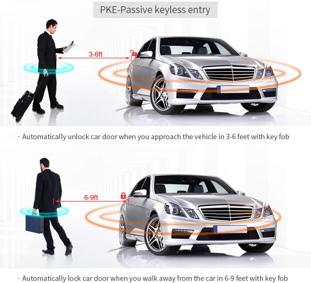Rolling Code Car Alarm System with Passive Keyless Entry Push Start Stop Button K577673
