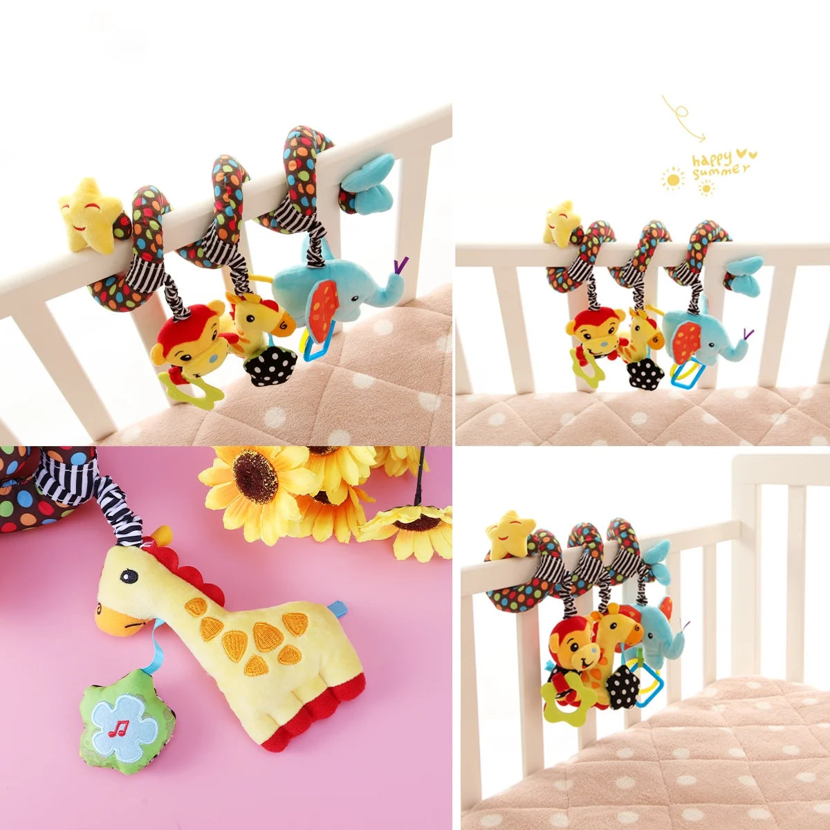 Infant Baby Activity Spiral Stroller Toy Plush Toy S8859