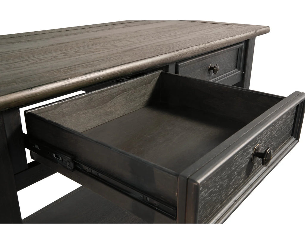 2 Drawer Sofa/Console Table, Grayish Brown/Black K923419