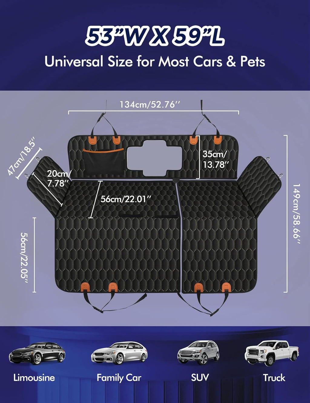 5-in-1 Waterproof Dog Seat Cover Pack of 2 P921516