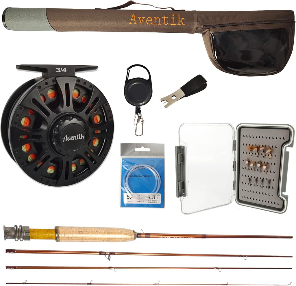 Fly Fishing Combo Kit Starter Fly Rod and Reel Outfit with Travel Case I575795