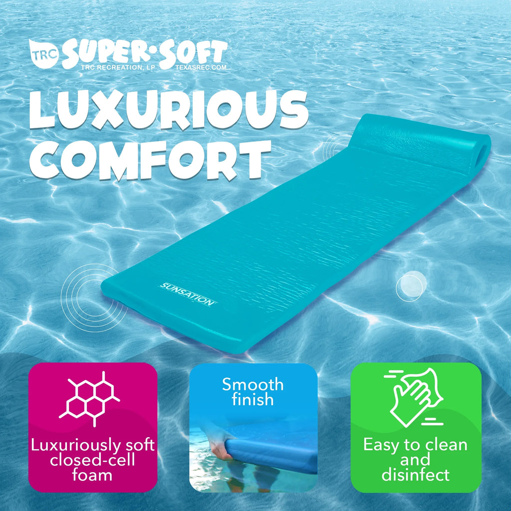 Teal 70 Inch Foam Pool Float Lounger (2 Pack) T542657