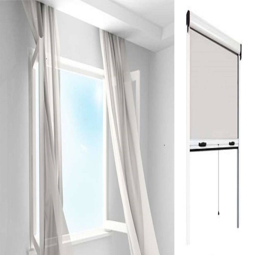 White Aluminum Fiberglass Retractable Window Insect Screen B2323