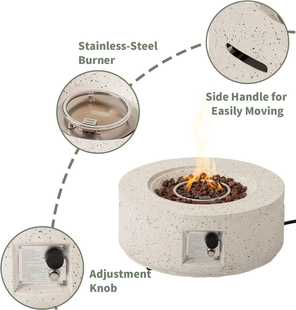 40,000 BTU Outdoor 28-inch Round Propane Fire Pit Table Set B502