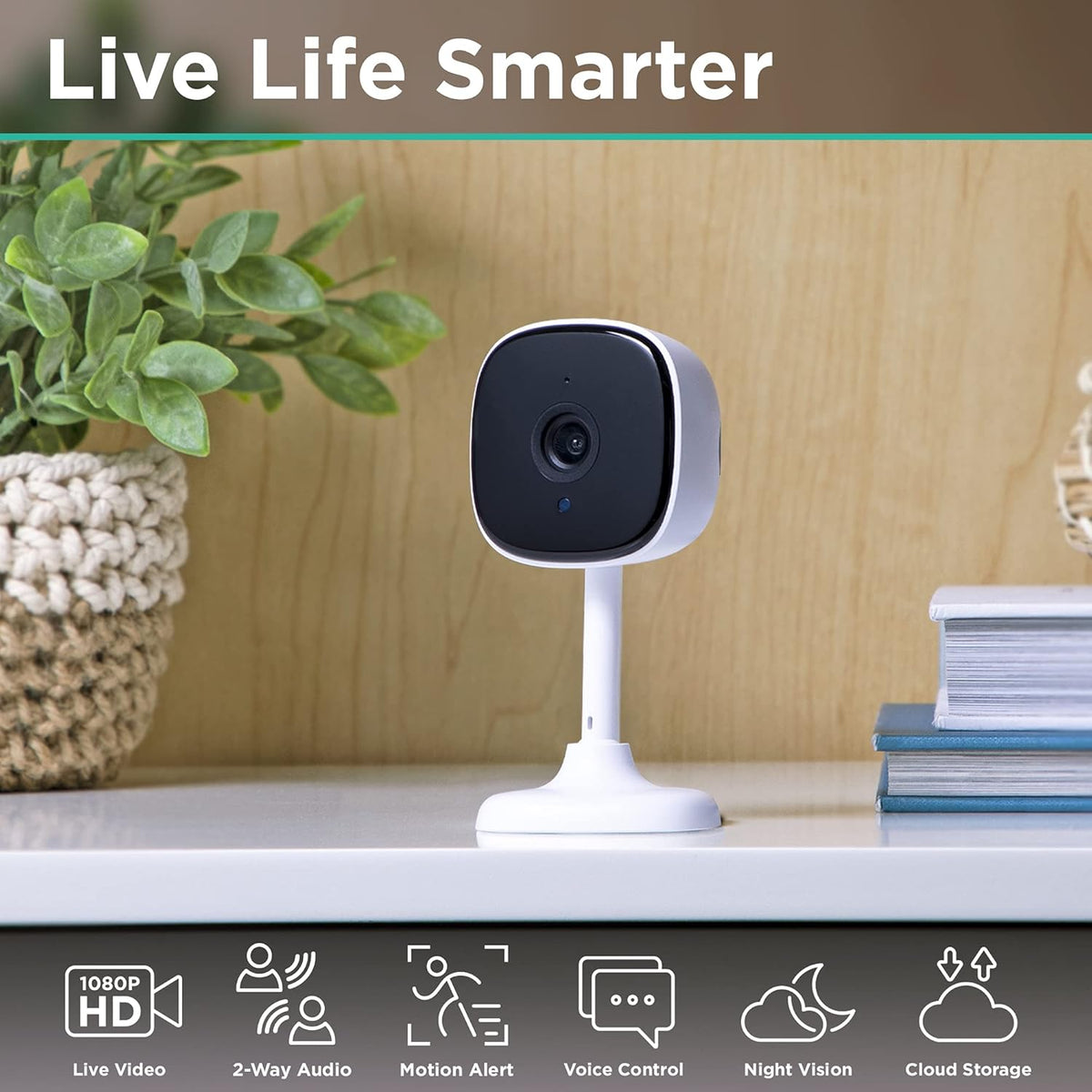 iHome Insight Smart Indoor Camera, Wi-Fi Camera with 2-Way Audio, Night Vision, Motion Alerts, 2 Pack A7146